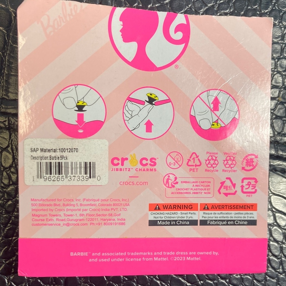 NWT Barbie X CROCS 5 Jibbitz COPYRIGHT Mattel and Crocs - Picture 2 of 4
